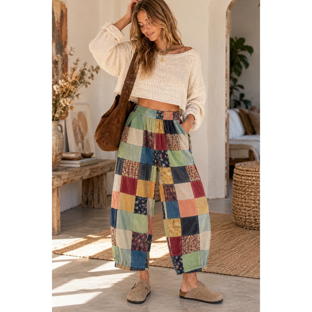 BDG Urban Outfitters Patchwork Corduroy Pants Multicolor Floral Paisley Small